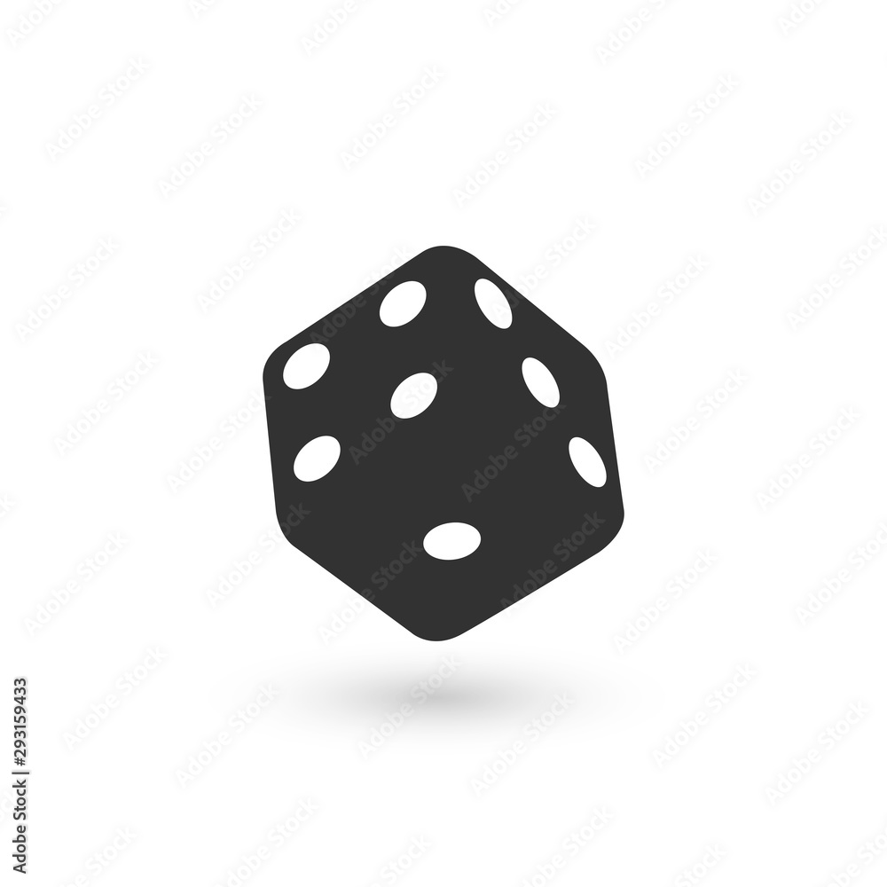 Dice cube. Dice with white dots on a white background. 3D effect Vector illustration. Dice cube. Dice with white dots on a white background. 3D effect Vector illustration.