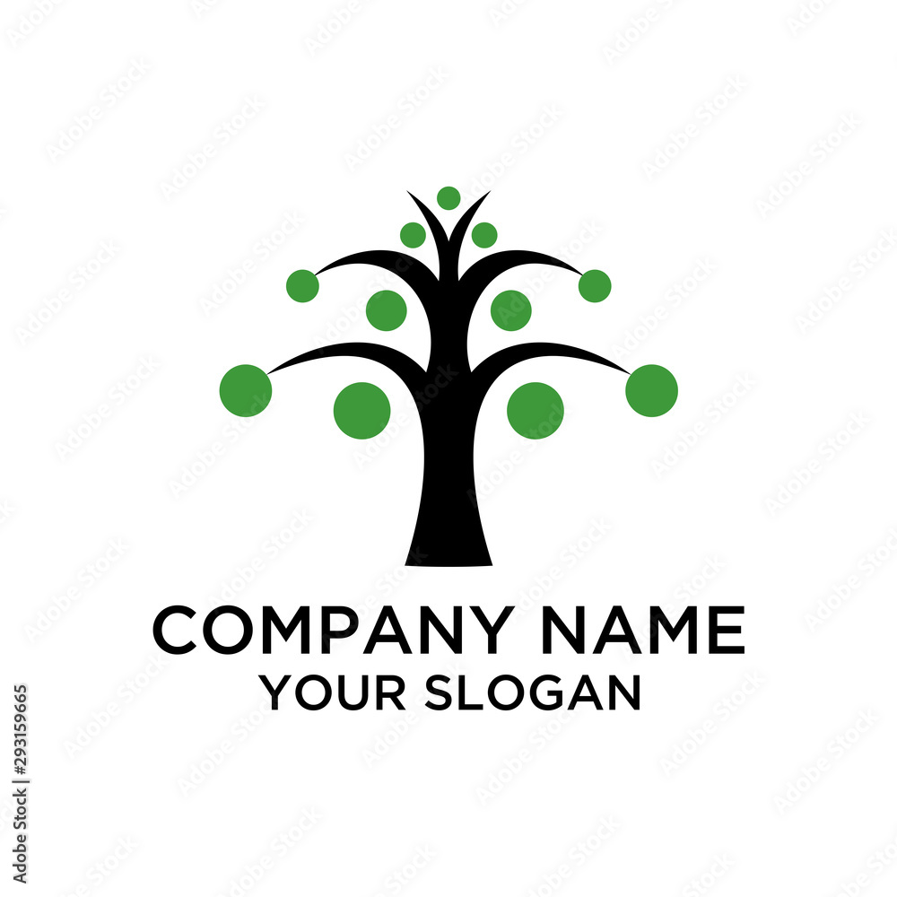 Obraz premium Human Tree Vector Logo Template