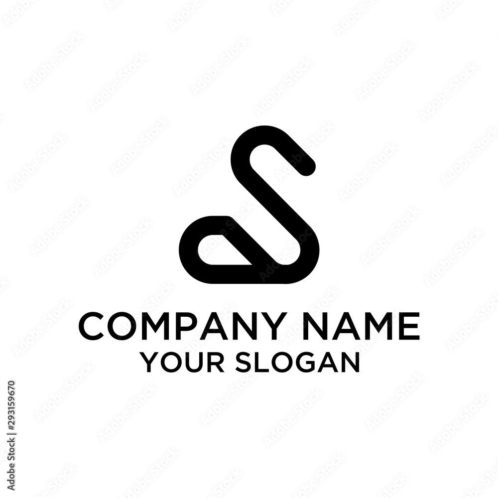 Initial Monogram AS, SA Logo Design Template Initial Monogram AS, SA Logo Design Template