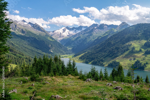 High Tauern National Park. Picturesque landscape with lake and mountains, Austria