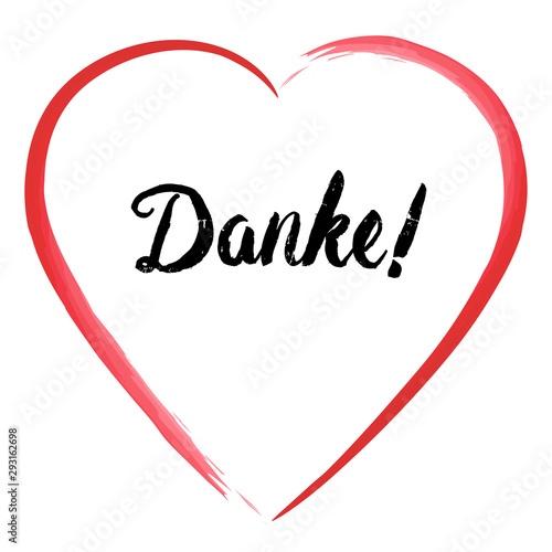 Hangezeichnetes Herz mit dem Schriftzug "Danke!"