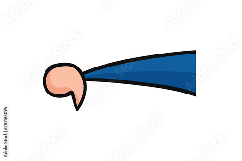 Man giving thumbs down. Hand drawn.