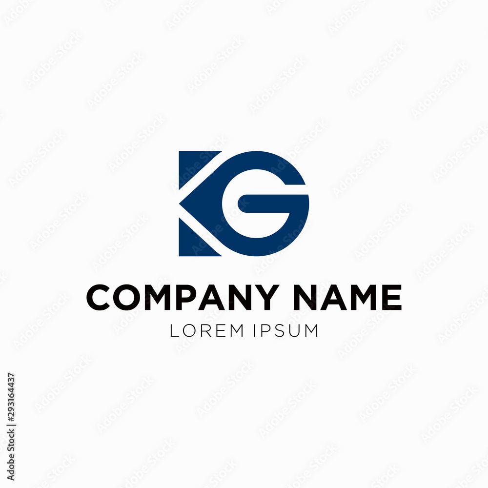 Logo design, Inspiration for companies from the initial letters logo KG icon.