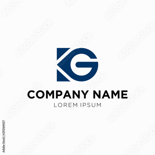 Logo design, Inspiration for companies from the initial letters logo KG icon.