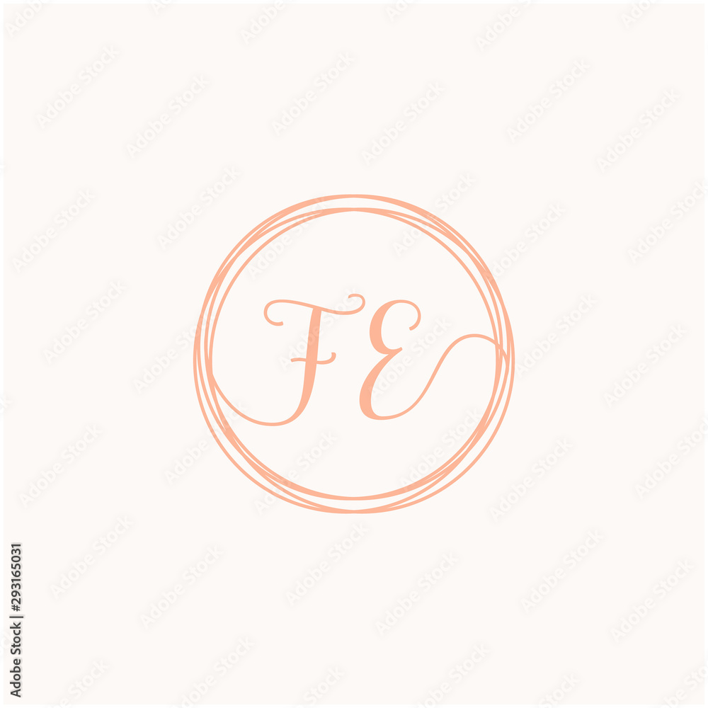 FE Initial Handwriting logo template, Creative fashion logo design, couple wedding concept -vector FE Initial Handwriting logo template, Creative fashion logo design, couple wedding concept -vector