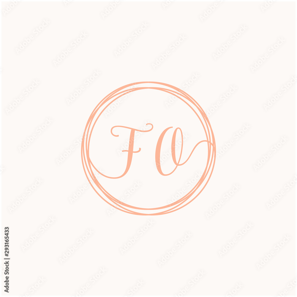 FO Initial Handwriting logo template, Creative fashion logo design, couple wedding concept -vector FO Initial Handwriting logo template, Creative fashion logo design, couple wedding concept -vector