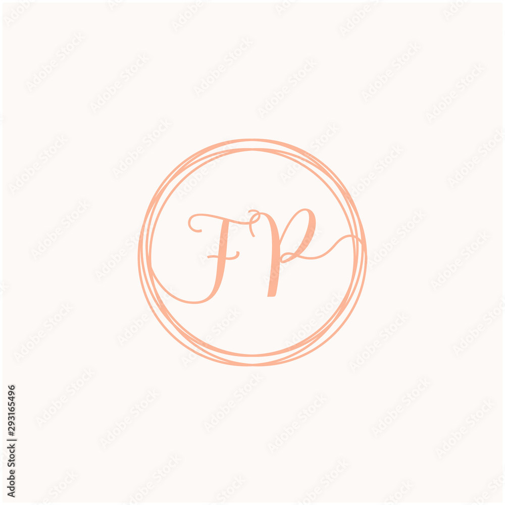 FP Initial Handwriting logo template, Creative fashion logo design, couple wedding concept -vector FP Initial Handwriting logo template, Creative fashion logo design, couple wedding concept -vector