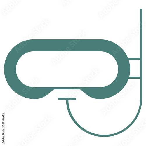 Snorkeling Mask Scubdiving Underwater Activity Vector Icon Design