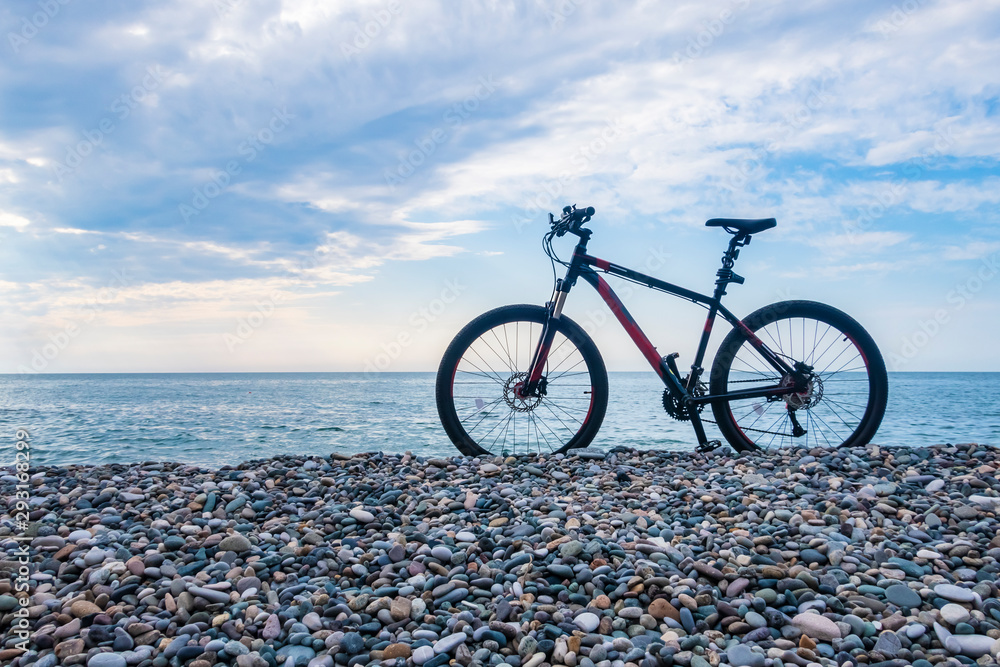 Fototapeta premium mountain bike on the seaside