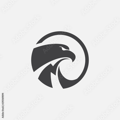 eagle icon circular design illustration, hawk icon design, eagle logo design template, falcon icon