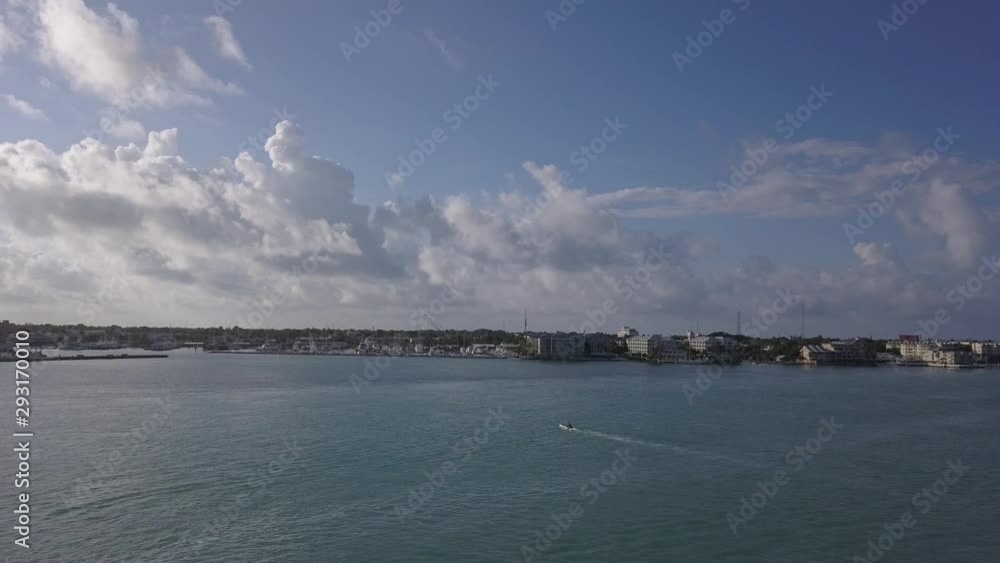 Aerial View of Dinghy Crossing Key West Harbor Aerial View of Dinghy Crossing Key West Harbor