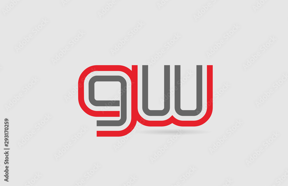 red grey alphabet letter logo combination GW G W for icon design red grey alphabet letter logo combination GW G W for icon design
