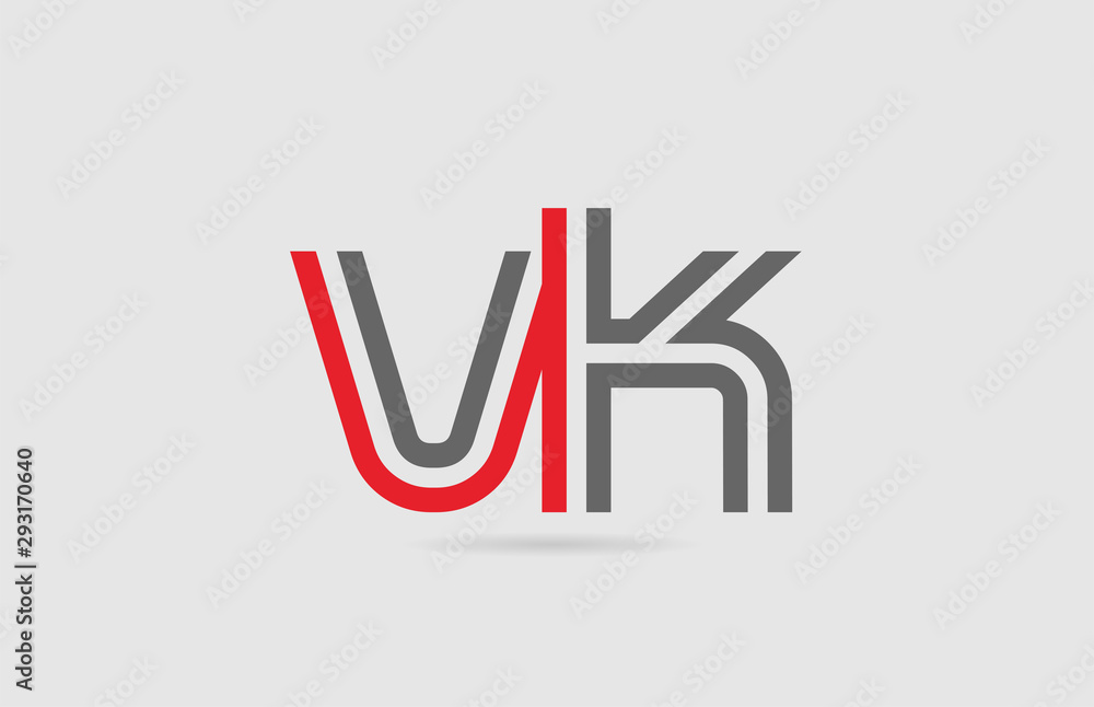 red grey alphabet letter logo combination VK V K for icon design red grey alphabet letter logo combination VK V K for icon design