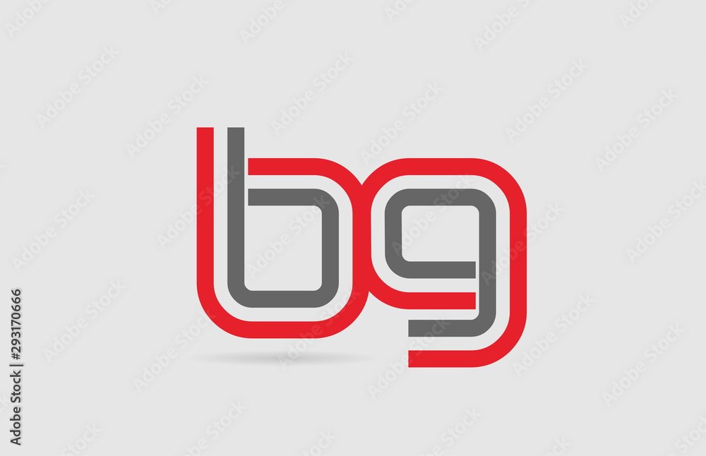 red grey alphabet letter logo combination BG B G for icon design