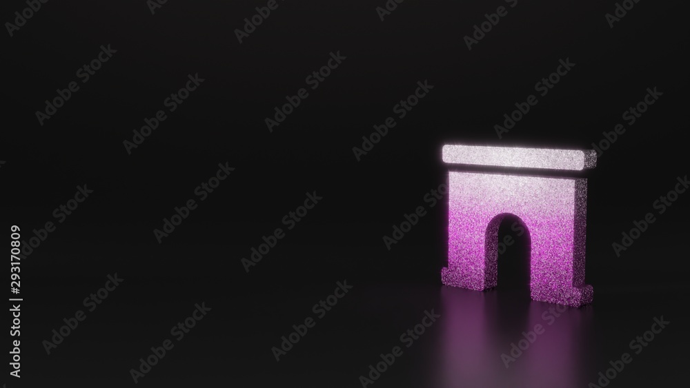 Fototapeta premium science glitter symbol of archway icon 3D rendering