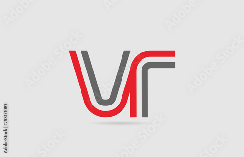 red grey alphabet letter logo combination VR V R for icon design