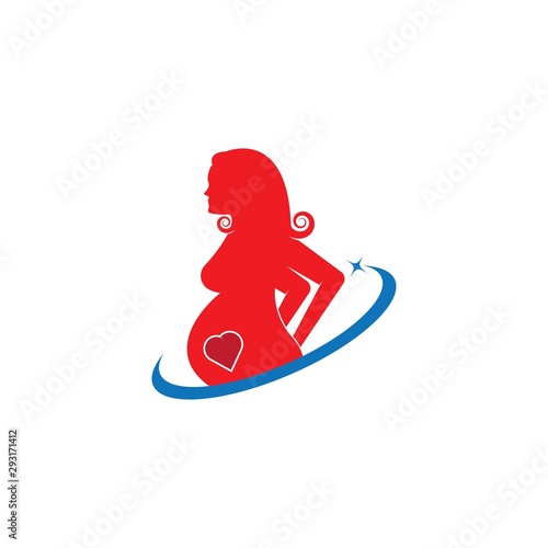 beauty pregnant women vector icon template