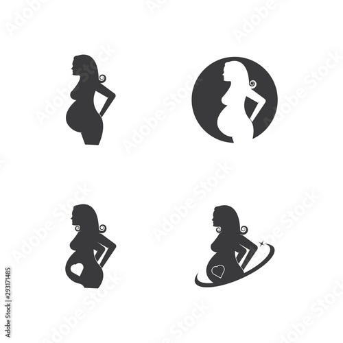 beauty pregnant women vector icon template