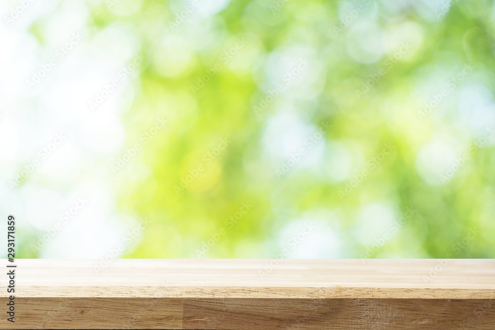 Empty white table and blurred garden bokeh background. mock up for display or montage of product, Business presentation. Empty white table and blurred garden bokeh background. mock up for display or montage of product, Business presentation.