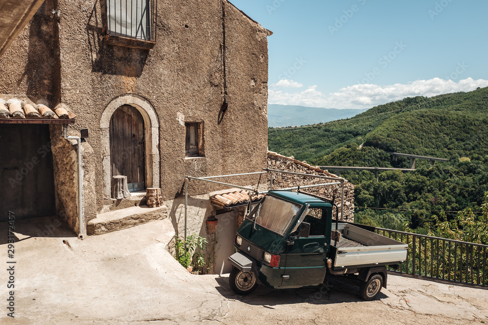 SAN FILI / ITALY -  AUGUST 2019: Walking around the old town of San Fili, Calabria