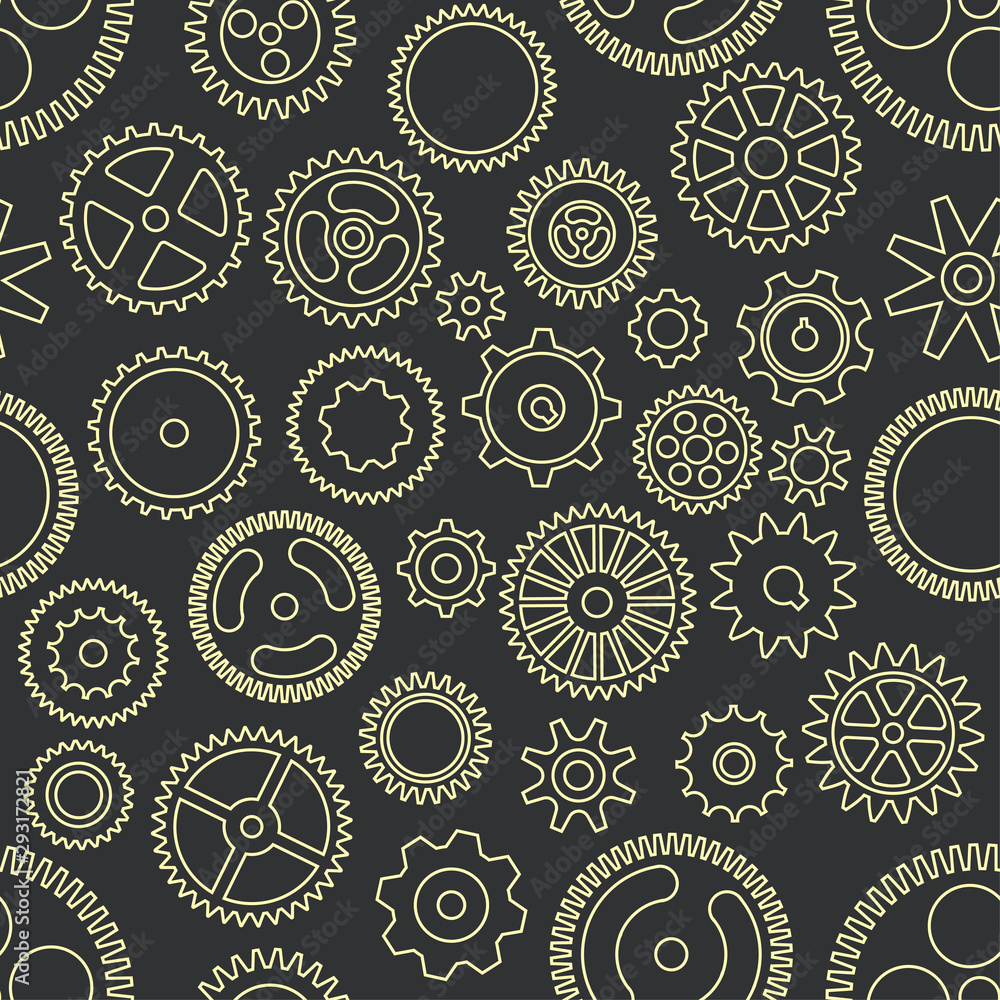 Gear cogwheels dark background. Vector seamless pattern Gear cogwheels dark background. Vector seamless pattern