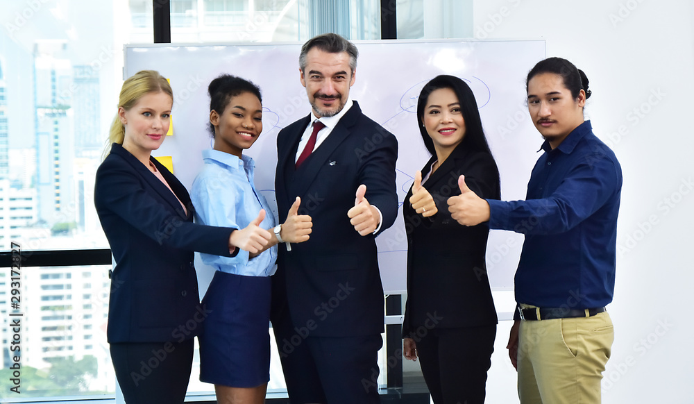 Business team working group meeting in office and Successful project Business team working group meeting in office and Successful project