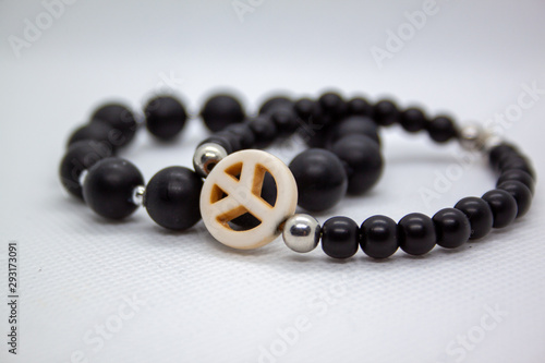 beads on white background