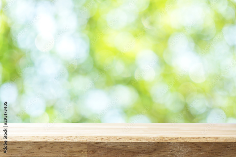 Empty white table and blurred garden bokeh background. mock up for display or montage of product, Business presentation. Empty white table and blurred garden bokeh background. mock up for display or montage of product, Business presentation.