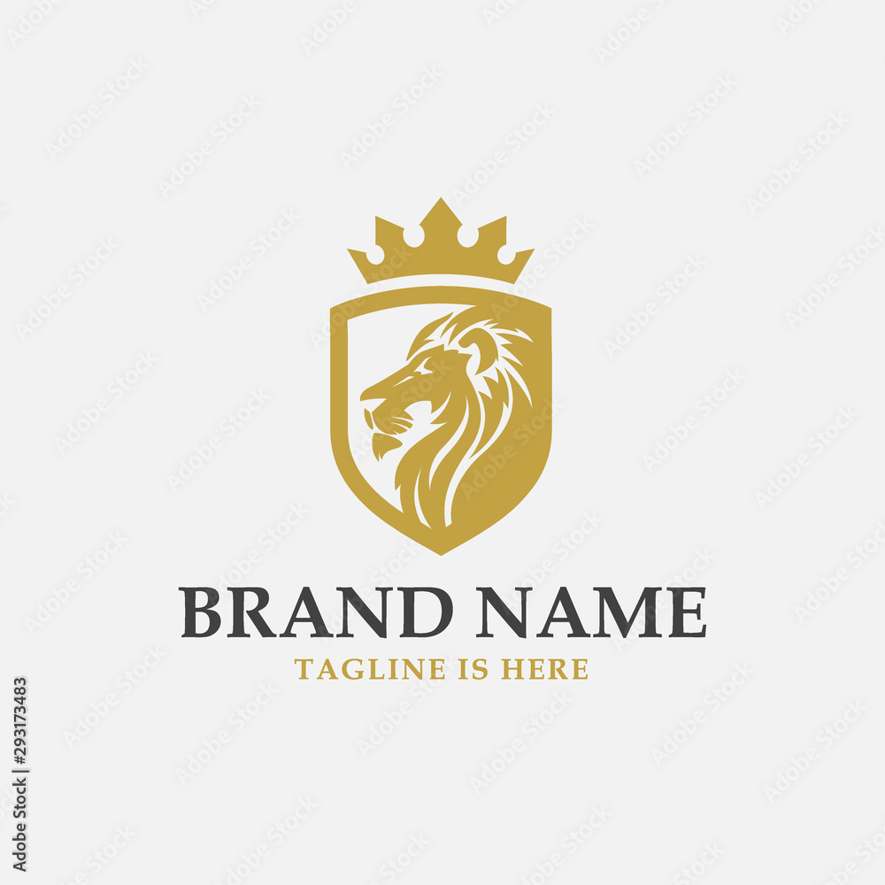 lion shield luxury logo icon, elegant lion shield logo design illustration, lion head with crown logo, lion shield symbol lion shield luxury logo icon, elegant lion shield logo design illustration, lion head with crown logo, lion shield symbol