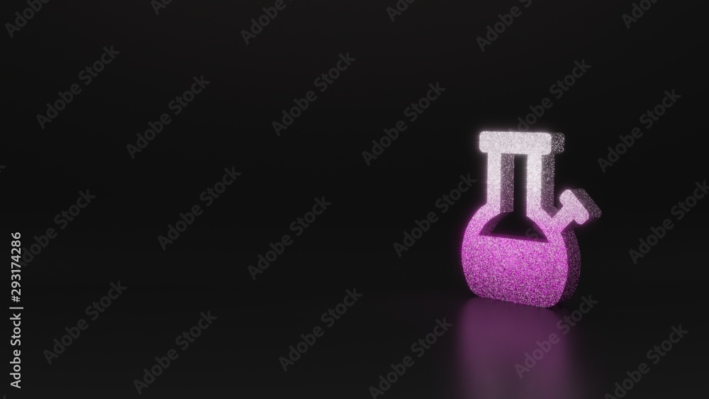 science glitter symbol of bong icon 3D rendering science glitter symbol of bong icon 3D rendering