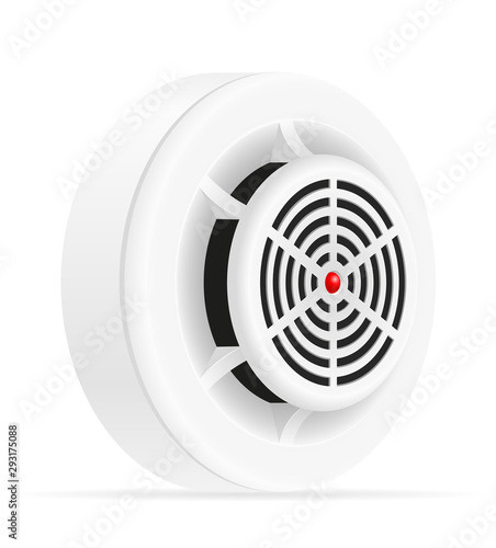 smoke detector fire and gas home security system vector illustration