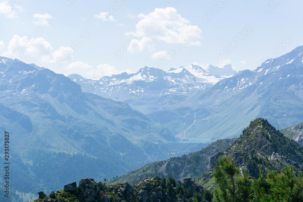 Snowy peaks of the Alps.