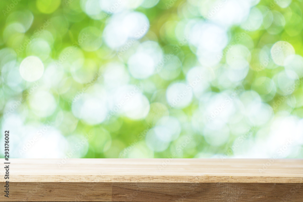 Empty white table and blurred garden bokeh background. mock up for display or montage of product, Business presentation. Empty white table and blurred garden bokeh background. mock up for display or montage of product, Business presentation.