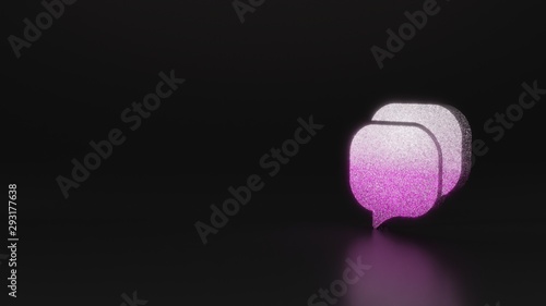 science glitter symbol of rounded chat bubbles icon 3D rendering
