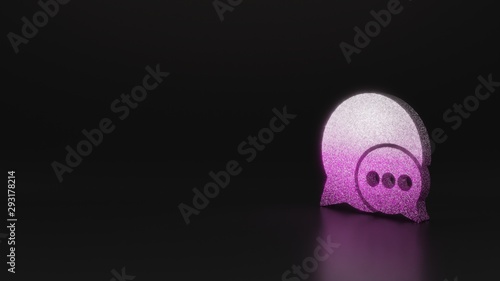 science glitter symbol of two rounded chat bubble icon 3D rendering
