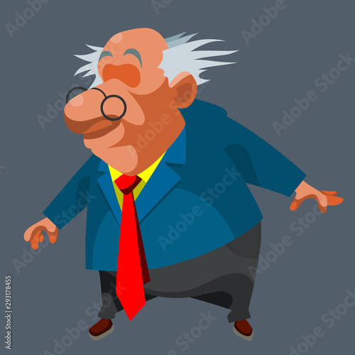 cartoon man in suit with red tie