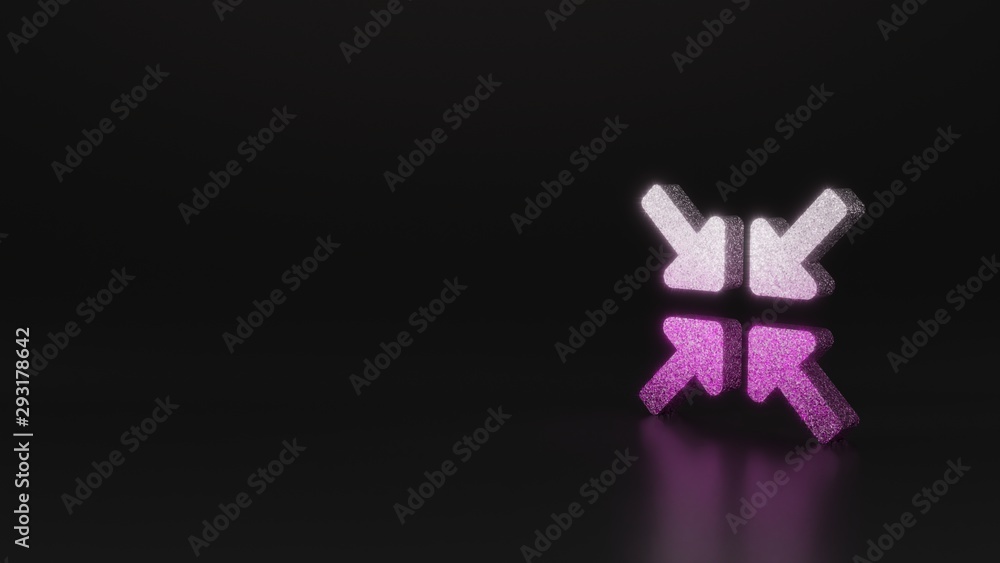 Fototapeta premium science glitter symbol of compress arrows icon 3D rendering