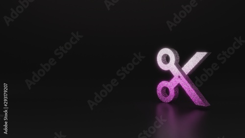 science glitter symbol of cut icon 3D rendering