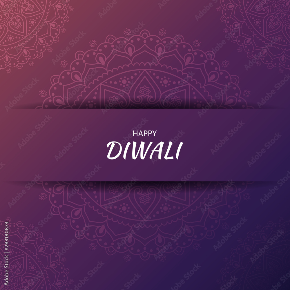 Diwali Hindu festival greeting card. Vector illustration