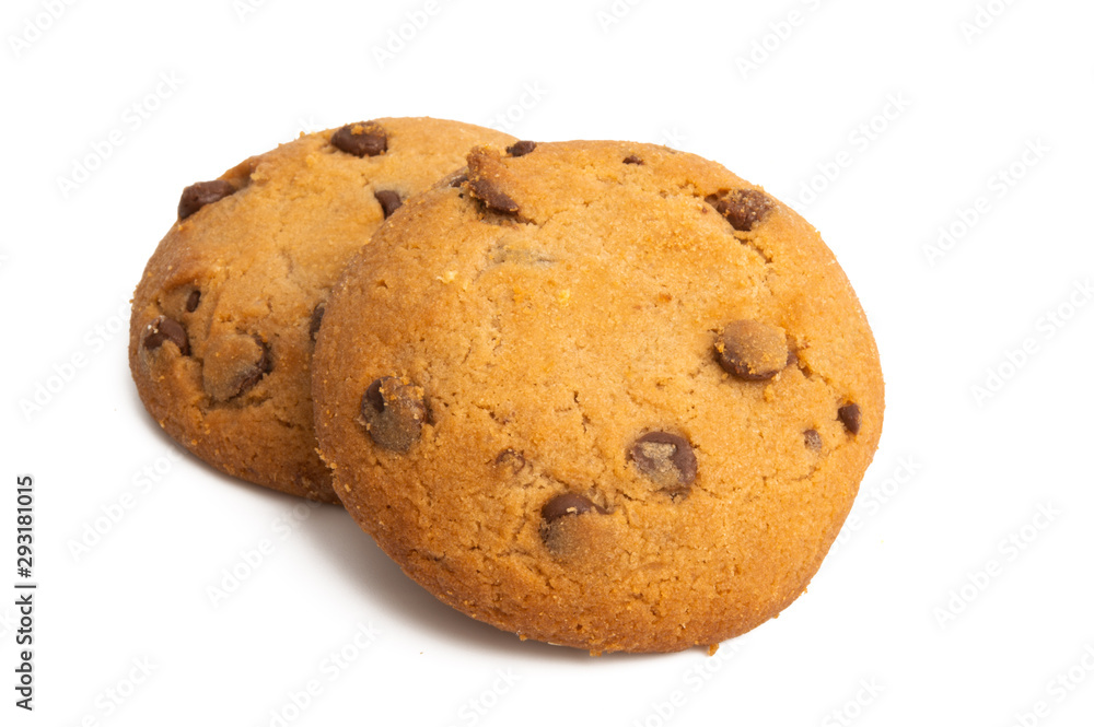 chocolate chip cookies with orange cream isolated chocolate chip cookies with orange cream isolated