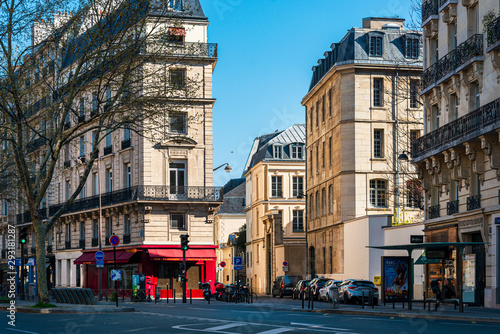 PARIS, FRANCE - MARCH 31, 2019: Street view of Paris city, France.