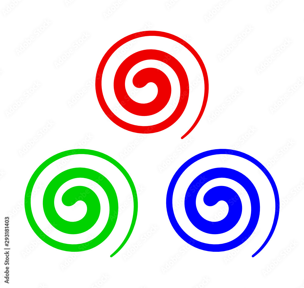 spirala 3 kolry - obrazy, fototapety, plakaty 