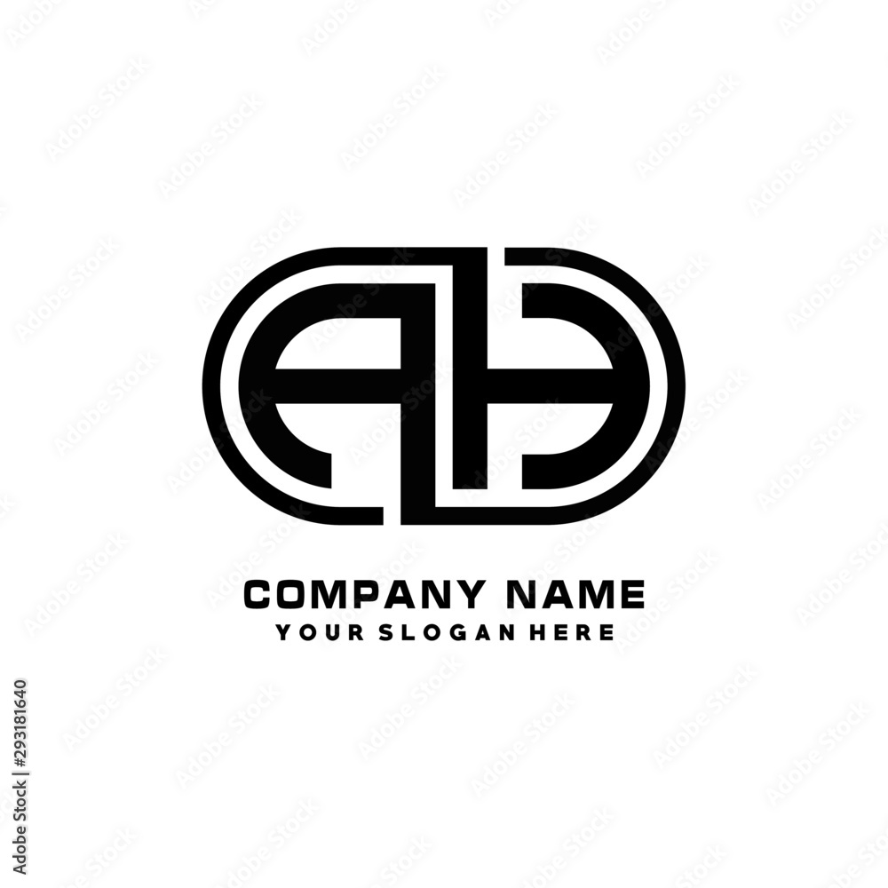 AH initial letters looping linked oval elegant logo blue, black AH initial letters looping linked oval elegant logo blue, black