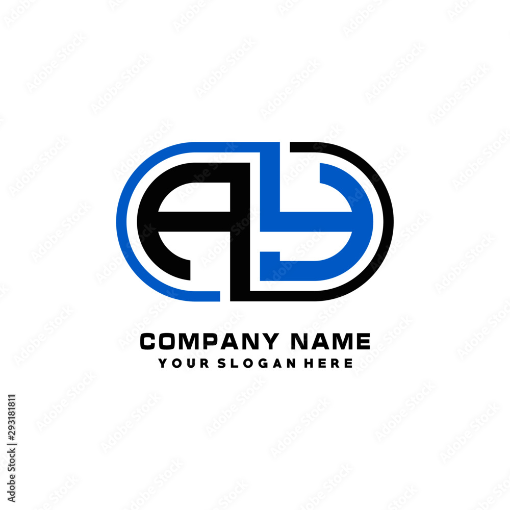 AY initial letters looping linked oval elegant logo blue, black AY initial letters looping linked oval elegant logo blue, black