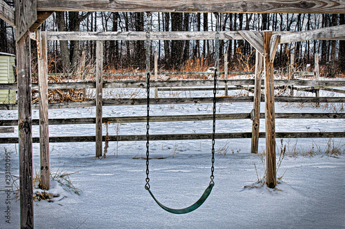 Swing With Snow Covered Background
