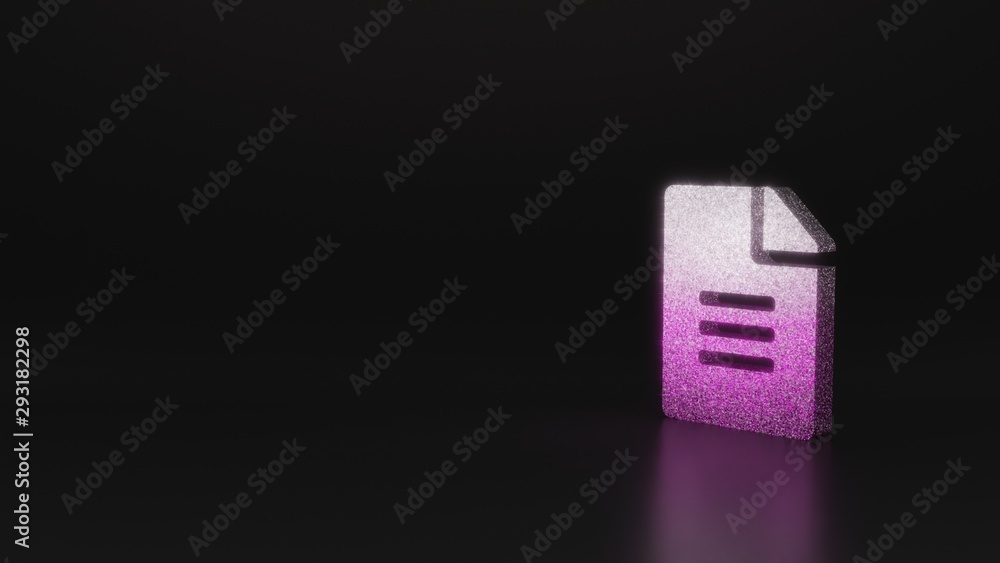 science glitter symbol of file alt icon 3D rendering science glitter symbol of file alt icon 3D rendering