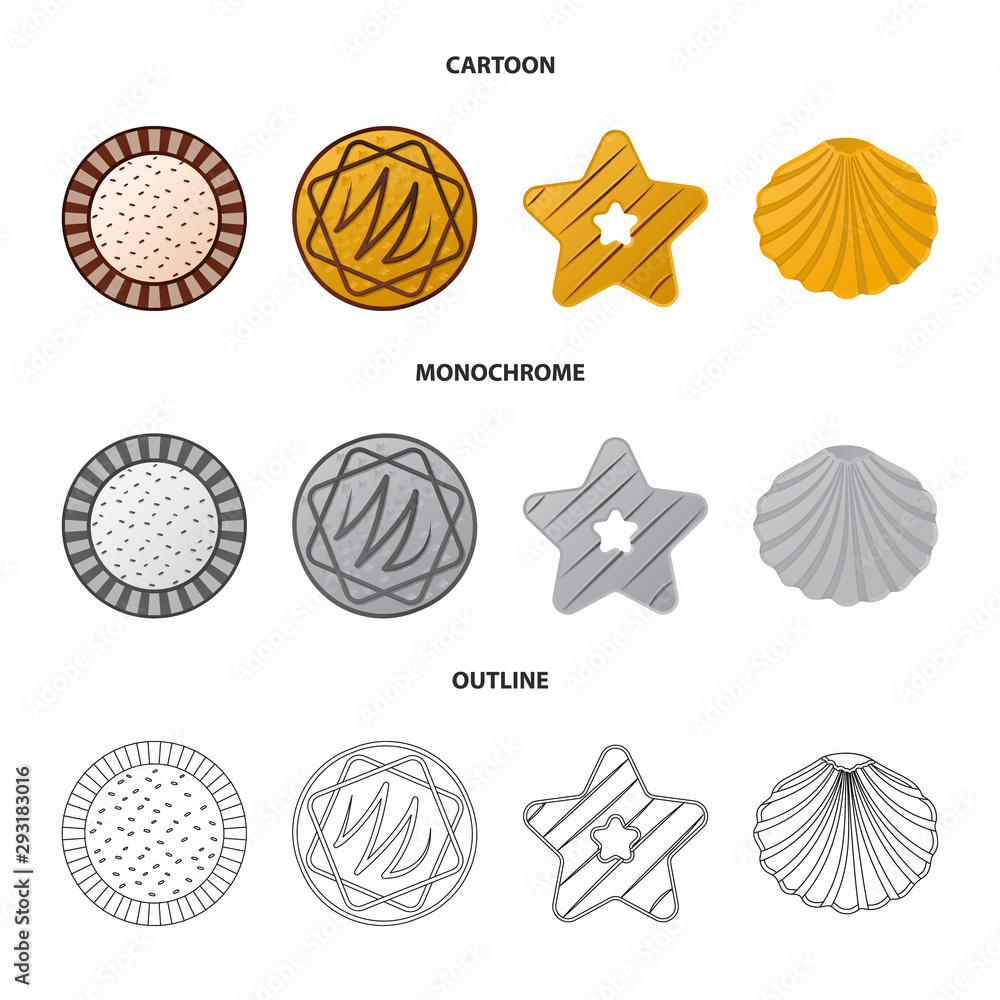 Vector illustration of biscuit and bake sign. Collection of biscuit and chocolate vector icon for stock. Vector illustration of biscuit and bake sign. Collection of biscuit and chocolate vector icon for stock.