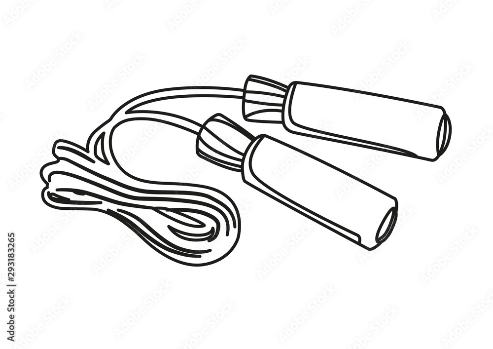 skipping rope contour vector illustration skipping rope contour vector illustration