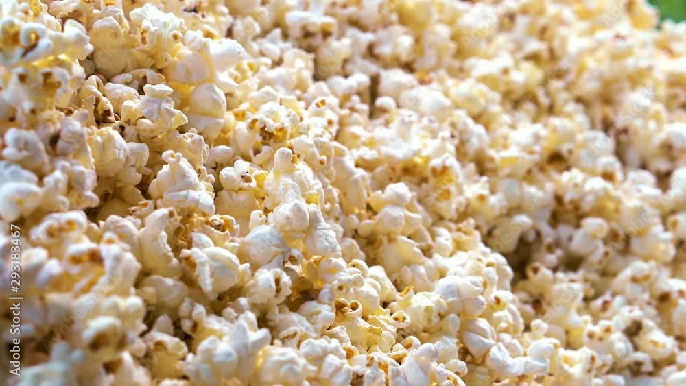 Close up pan shot of popcorn - 4K Close up pan shot of popcorn - 4K