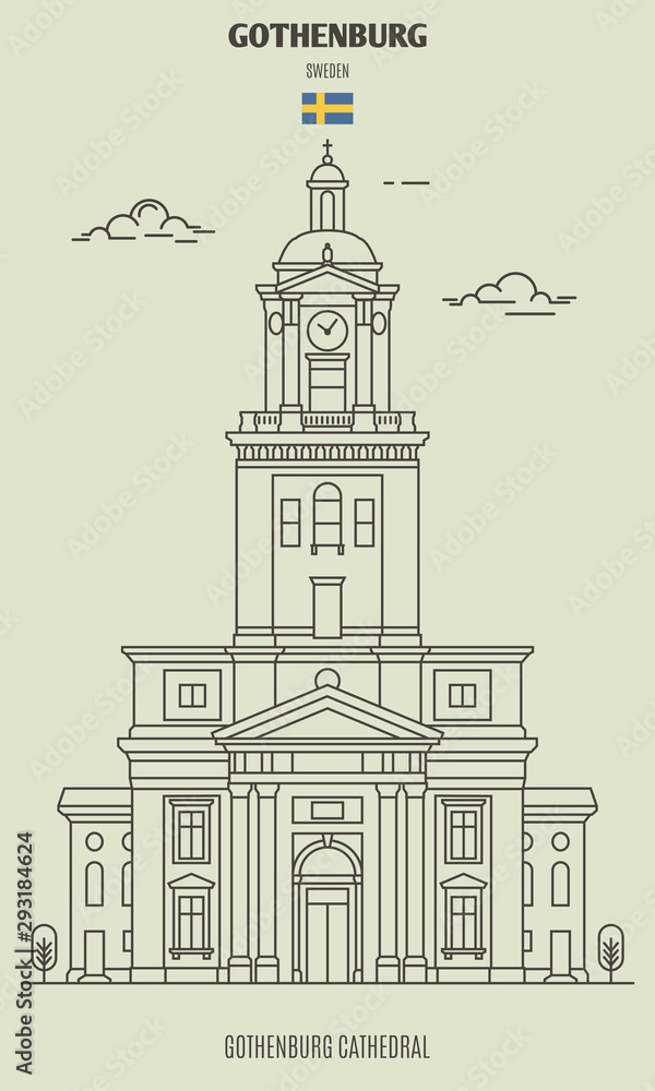 Obraz premium Cathedral in Gothenburg, Sweden. Landmark icon